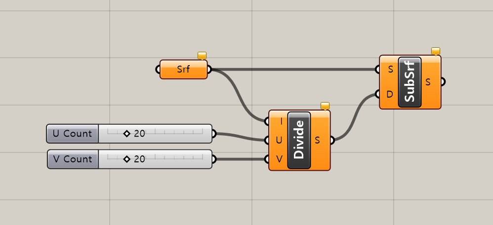 Surface Split Grasshopper Definition