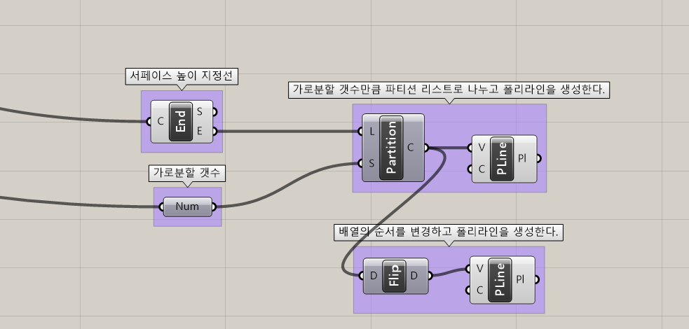 하단 부재 작성 Grasshopper Definition